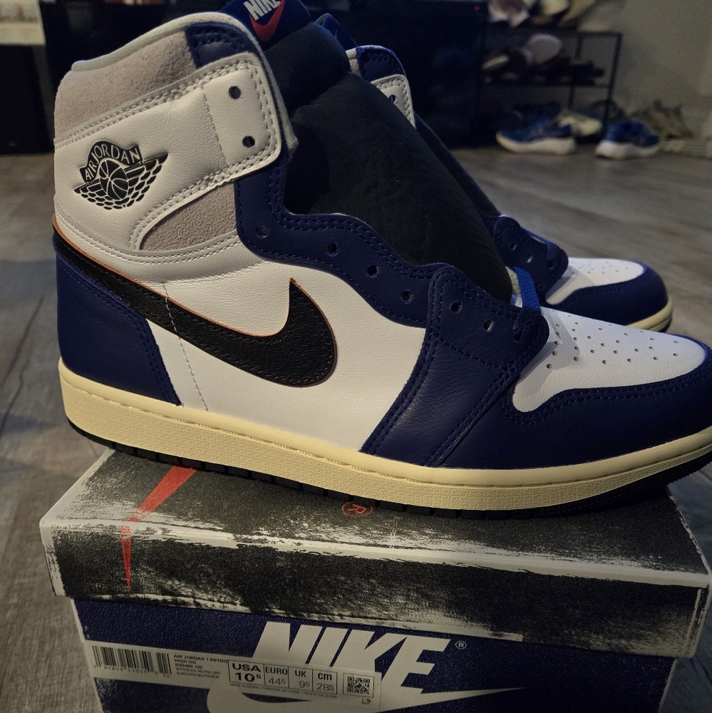 Nike Air Jordan High Top Sneakers - Blue and White